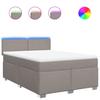 Box Spring Bed with Mattress Taupe 160 x 200 cm Fabric