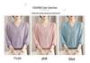 V-Neck Solid Color Knit Sweater T-Shirt for Women - Stylish Spring/Summer Sheer Sleeve Top for Middle-Aged and Elderly