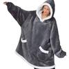 Cozy Hooded TV Blanket Pullover: Fleece Pajama Robe for Outdoor Cold Protection