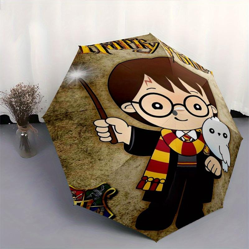 Cartoon Harry Potter Cartoon Umbrella, Portable 3 Fold Compact Umbrella, Suitable for Camping, Hiking and Travel,s.C006
