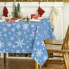 Christmas Blue Snowflake Rectangle Tablecloth Holiday Party Decor Winter Xmas Waterproof Tablecloth Christmas Decorations 2025