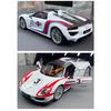 Porsche 918 Spyder Martini Sportwagen-Modell im Maßstab 1:18 aus Metallguss, mit Sound und Lichteffekten – ein tolles Geschenk für Kinder!