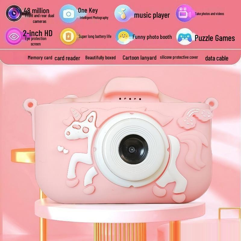 Ultra HD Children's Mini Cartoon Camera for Boys & Girls - Solid Color