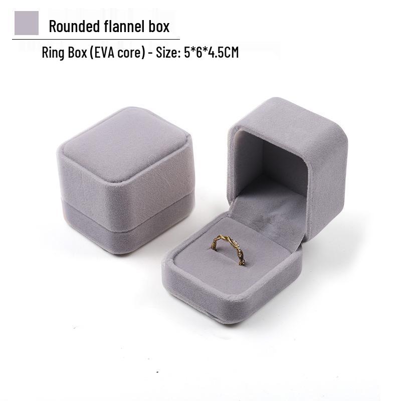 Rounded Corner Plush Jewelry Storage Box for Bracelets, Rings, and Necklaces