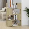 Bookshelf Room Divider Sonoma Oak Finish 80 x 24 x 124.5 cm Engineered Wood