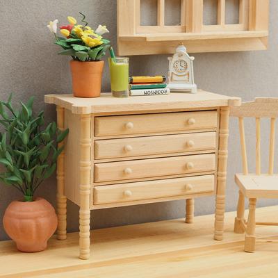 1:12 Armarios de Almacenamiento Miniatura para Casa de Muñecas Mesitas de Noche Cómoda de Cajones Modelo de Mueble Decoración Juguete Accesorios para Casa de Muñecas