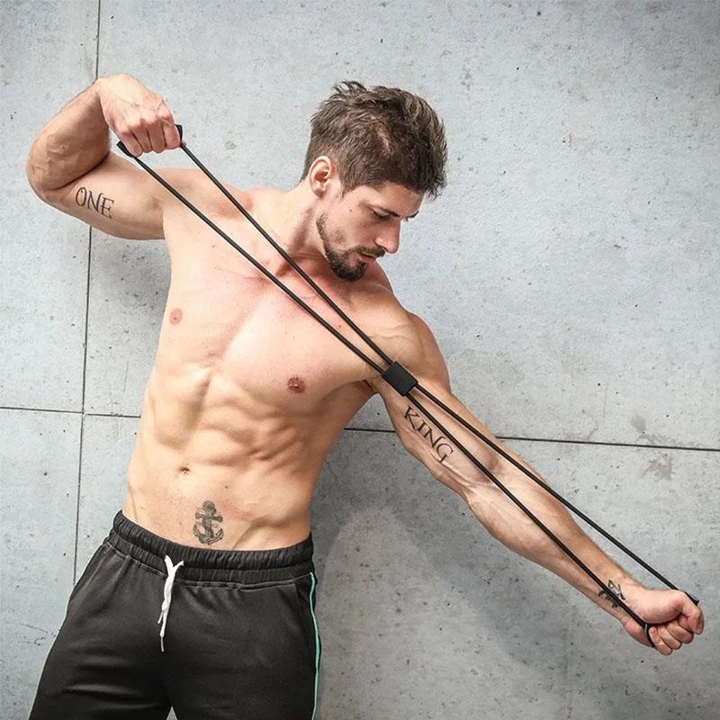 Resistance Band Arms Chest Expander Pulling Rope 8 Word Elastic Exercise Muscle Yoga Training Tubing Home Gym Fitness Equipment