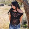 European & American Women's Spring/Summer Sexy Lace One-Shoulder Short-Sleeve Top