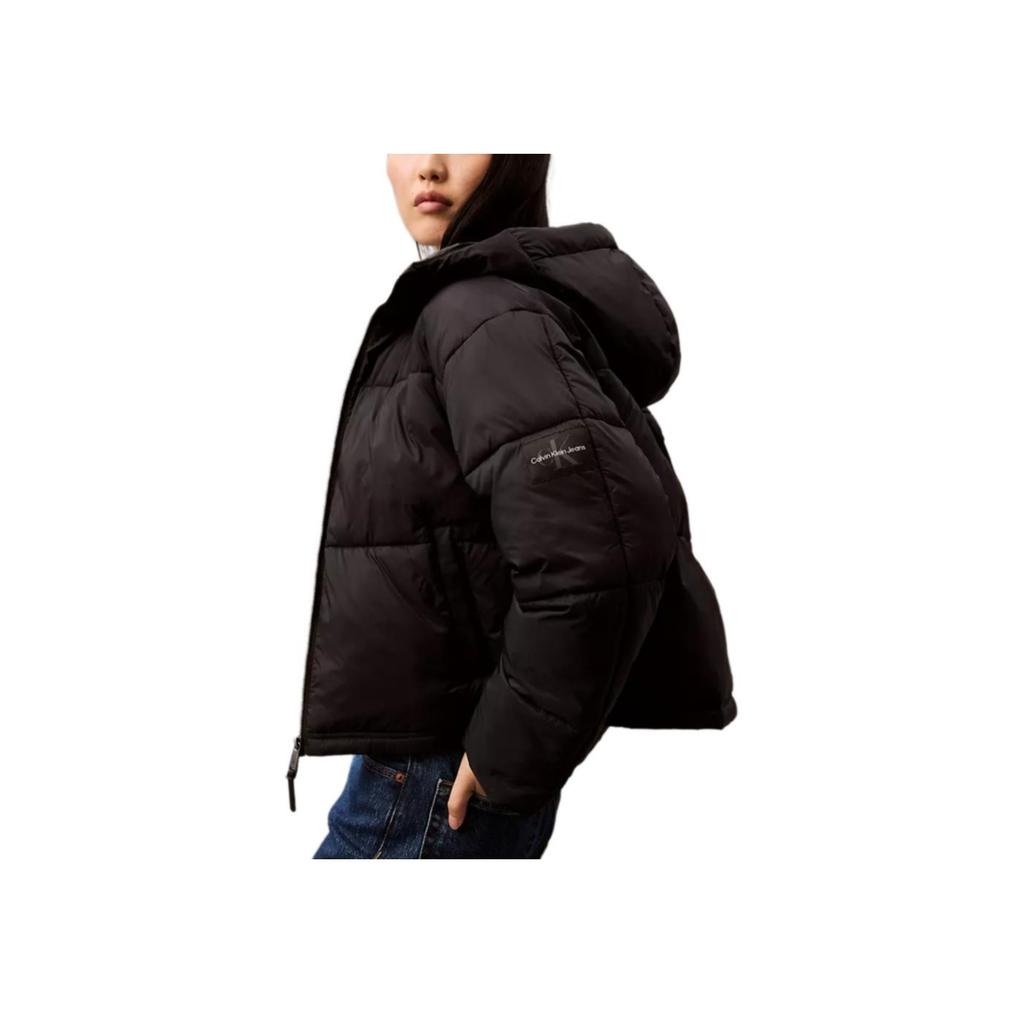 Calvin Klein Short Hooded Loose Long Sleeve Cotton Jacket Women Jackets Black 40WL409-001