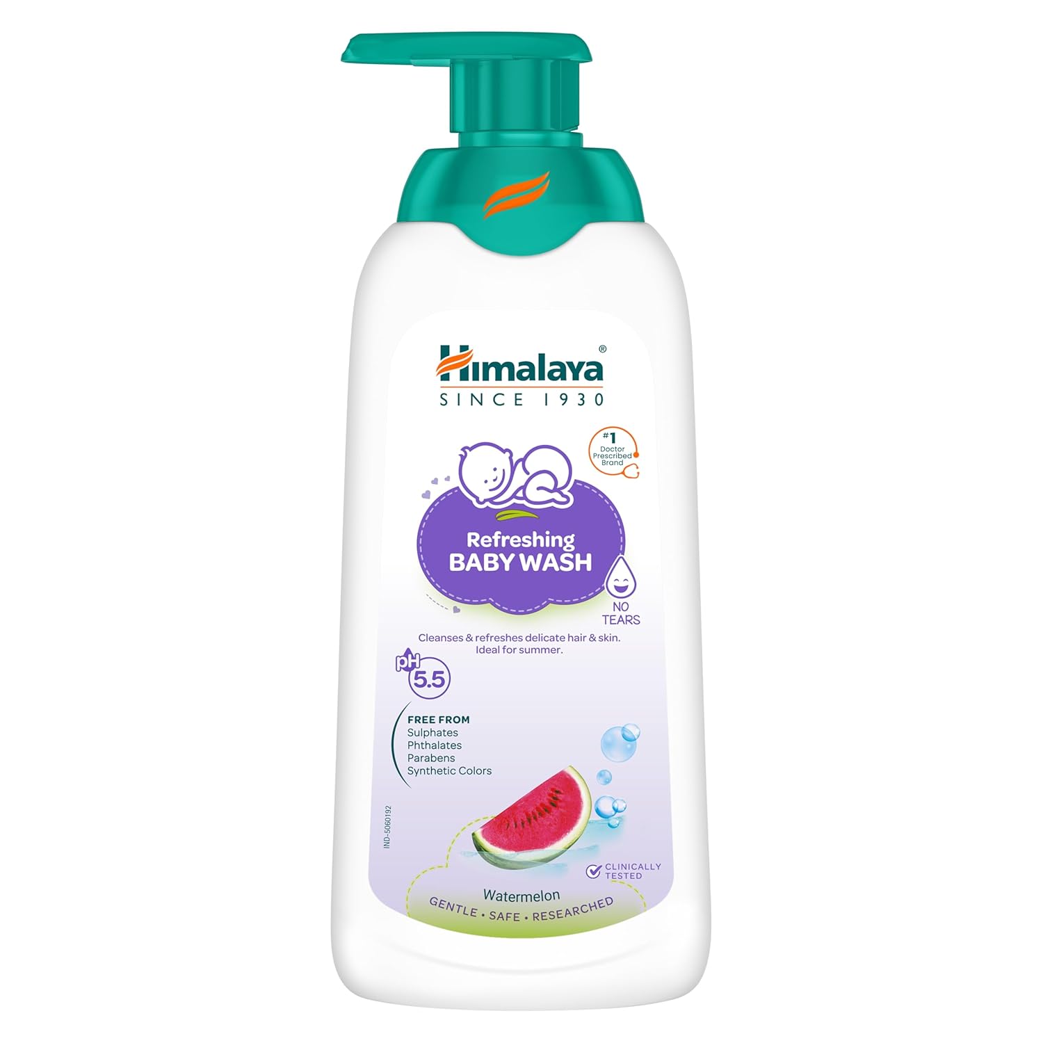 Himalaya Refreshing Baby Wash 400ml | No tears formula |with Watermelon, Neem & Lemon| Keeps baby s skin cool & fresh 400 ML