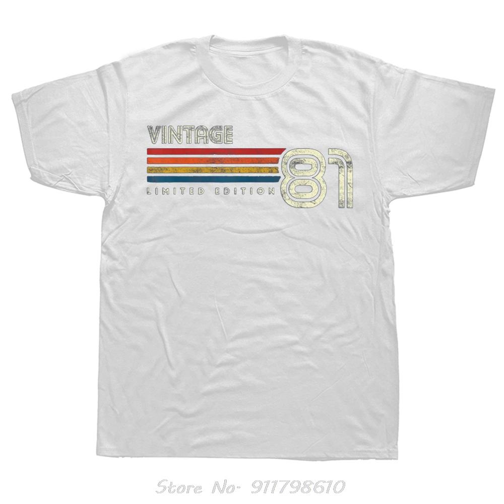 Funny Vintage 1981 Oversized T-shirt Summer Style Men's Clothing Streetwear Cotton Tshirt Birthday Gifts Fitness T Shirt Tops