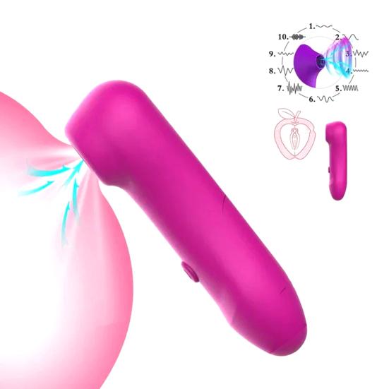 Mini Suction Vibrator Breast Massager Silicone Clitoral Stimulator with Multi-Frequency Modes Whisper-Quiet Waterproof Discreet Adult Toy