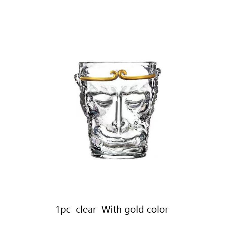 Sun Wukong Monkey Wine Glass 3d Whiskey Cup Short Drinking Liquor Glass Transparent Soju Brandy TeaCup Glassware For Wine Coffee