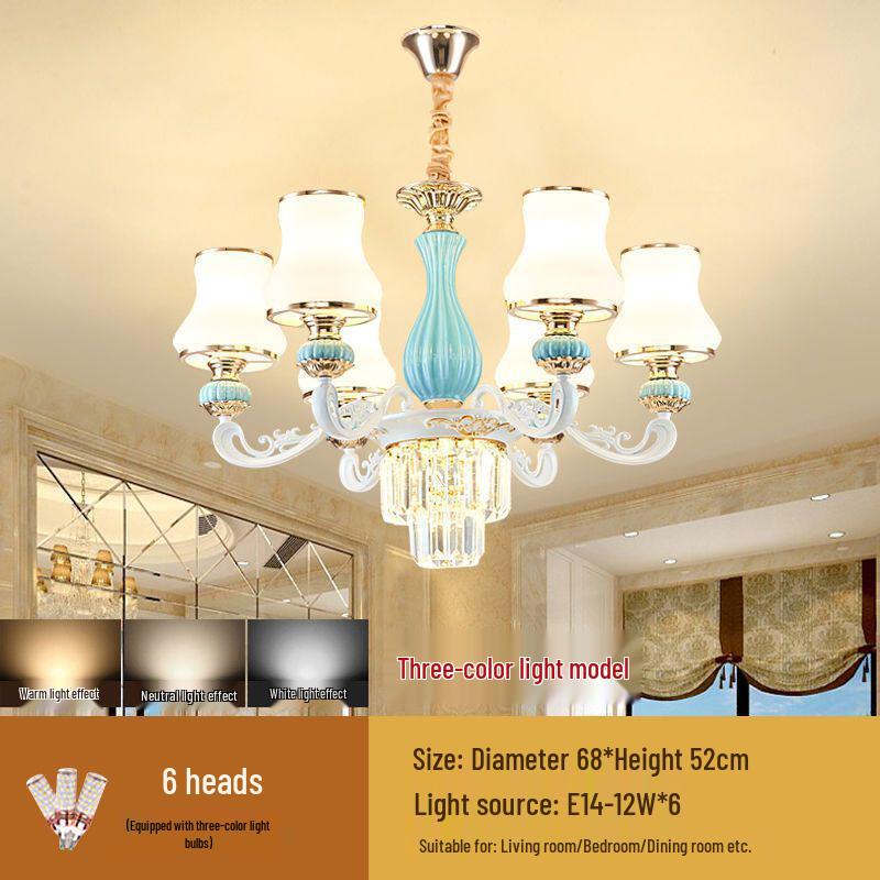 New 2024 European Crystal Chandelier for Living Room and Master Bedroom Luxury Lighting.