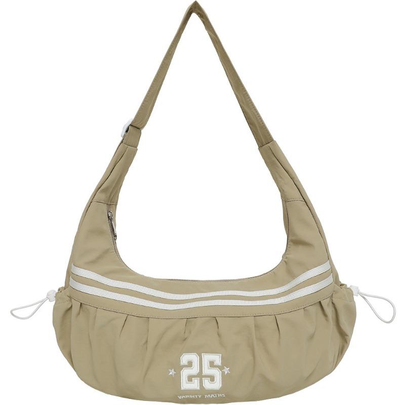 Çizgili Hafif Açık Hava Sürüş Çantası Büyük Kapasiteli Bohça Çanta Spor Tarzı Çapraz Askılı Çanta