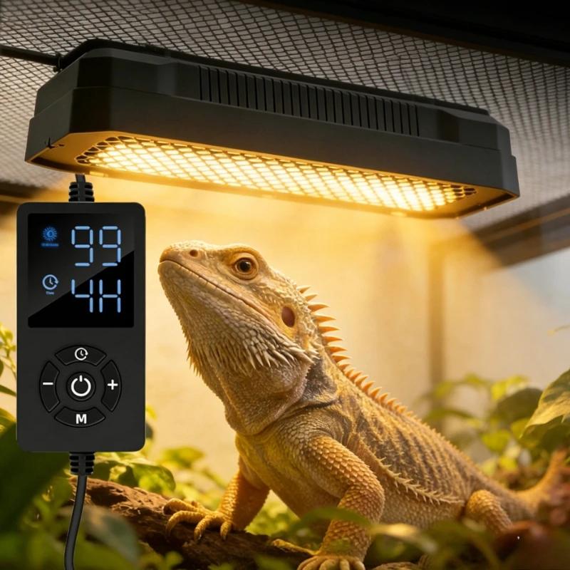 UVB Reptilien Terrarium Lampe UVA LED Dimmbar Timer Zuchtbox Lampe Flammhemmend Intelligente Reptilien Hundehütte Lampe Habitat Beleuchtung