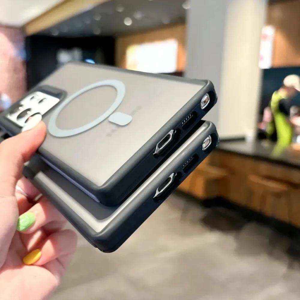 Double Color Frosted Magnetic Wireless Charging Case For Samsung Galaxy S25 S24 Ultra S23 Plus S22 Anti Slip Matte Magsafe Cover