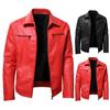 European and American men's double zipper casual large size lapel leather jacket men