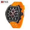 Oufannishi Youth Fashion Barrel Watch: Men's Trendy, Versatile Three-Dial, Six-Hand Quartz Timepiece