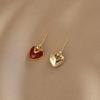 Elegant French Retro Enamel Love Drop Earrings for Women - Niche Design, Light Luxury, Versatile Style