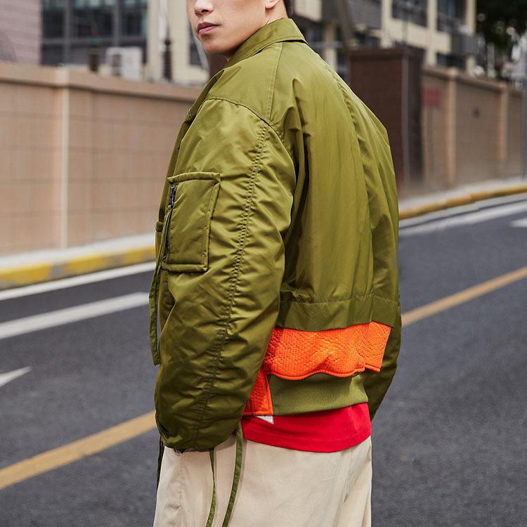 Li Ning Loose Fit Lapel Warm Cotton Jacket Men Jacket Olive-Green AJMQ739-2