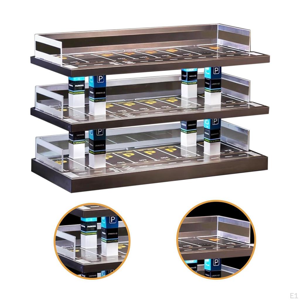 1/64 Car Model Showcase with Light for Alloy Vehicles Protection Stand