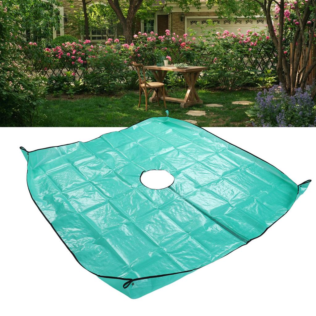 Landscape Tarp for Trimming Water Proof Pruning Tarp with 11.8 Inch Hole 4 Corner Buckles for Easy Fastening Leaf Collection