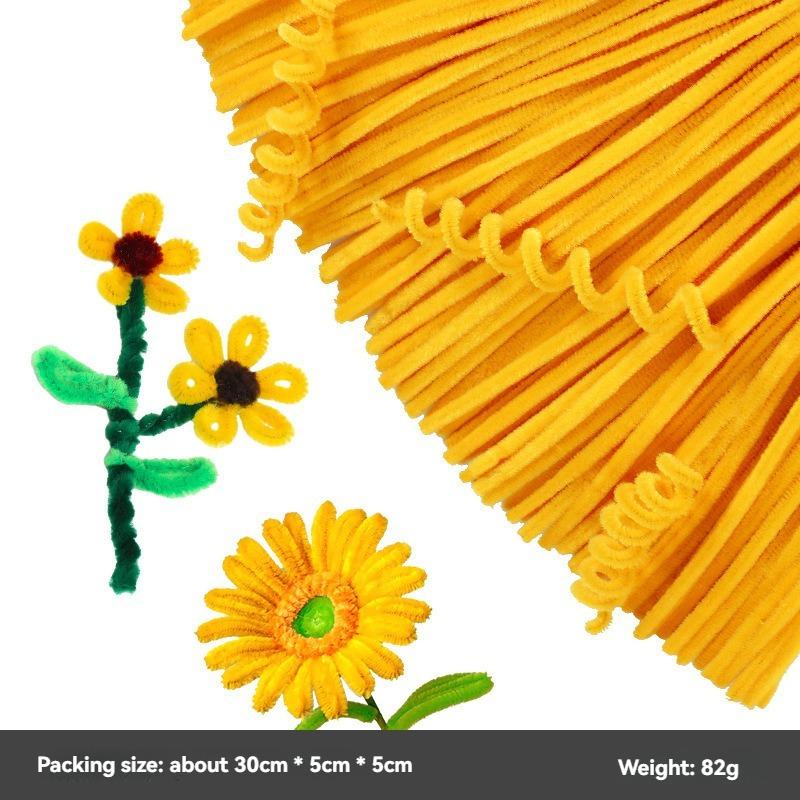 Plush Stick 100pcs Twisting Bar Chenille Stems Wire Pipe Kids Toys DIY Strips Creative Hobby Material Stem Iron Felt Wires