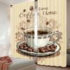 2D Flachdruck 2 Stück Vorhang Szene Vorhänge Kaffeepause Digital Bedruckte Polyester Vorhänge Festliche Vorhänge Perfekt für Hof &