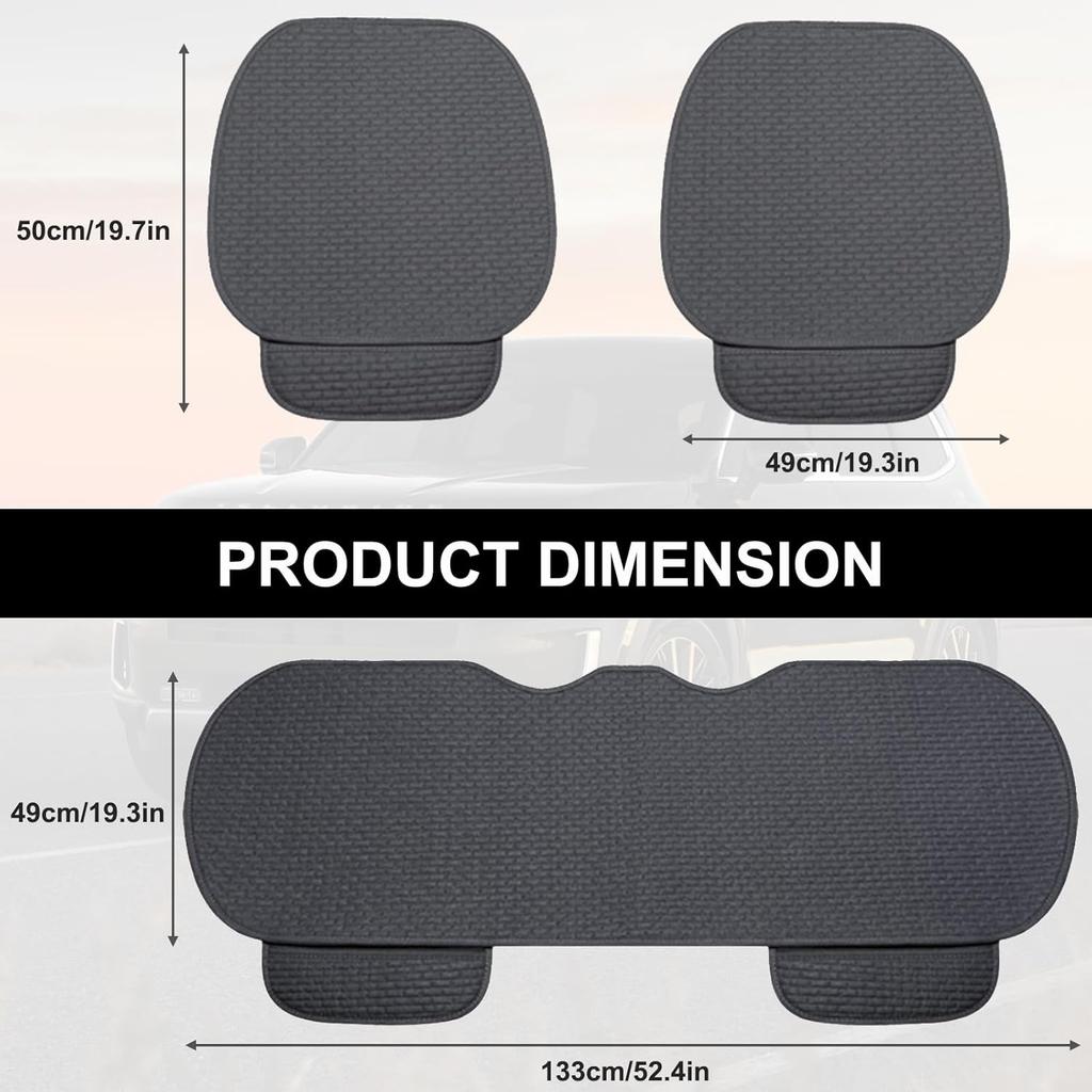 3PCS Car Seat Covers Cushion Pad Breathable Anti Slip Auto Seat Protector Pad With Storage Pocket Universal Fit For Most Automotive, Truck, SUV, And
