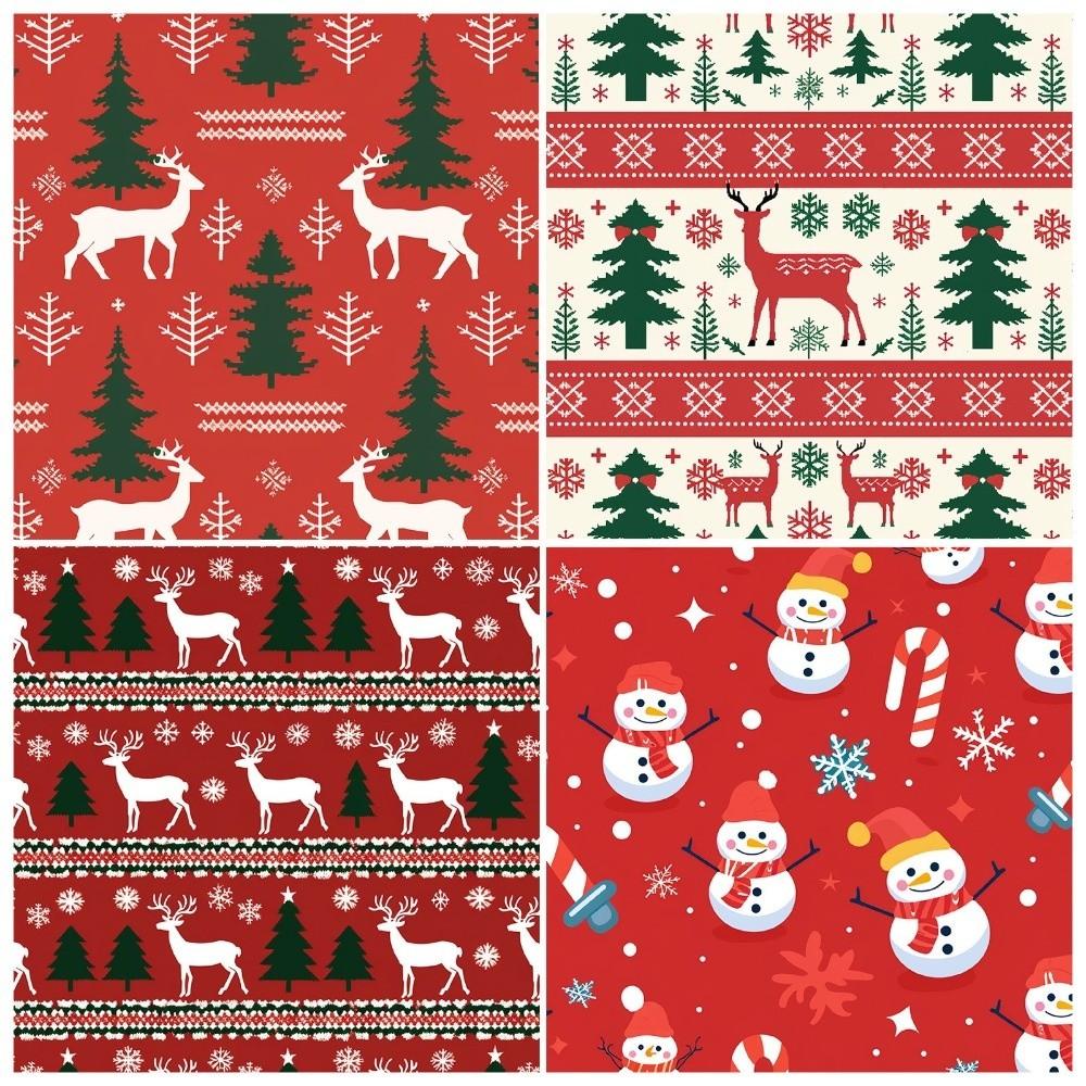 12 Sheet Snowflake/Santa/Snowman Christmas Scrapbook Paper Xmas Themed Paper  Backgrounds Card