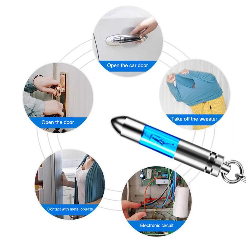 Antistatisk Nyckelring Bilkaross Statisk Eliminator Urladdare Antistatisk Stång Bärbar Nyckelring Eliminator Högspännings Bärbar Nyckel