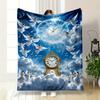 Angels Clouds Clock Blanket Printed Blanket for Living Room Bed Couch Lunch Break Soft Cozy Blanket for Friend's Festival Gift