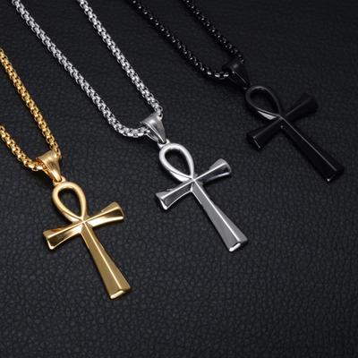 Чоловіче намисто з хрестиком і довгим ланцюгом, ювелірні вироби, подарунок на день народження