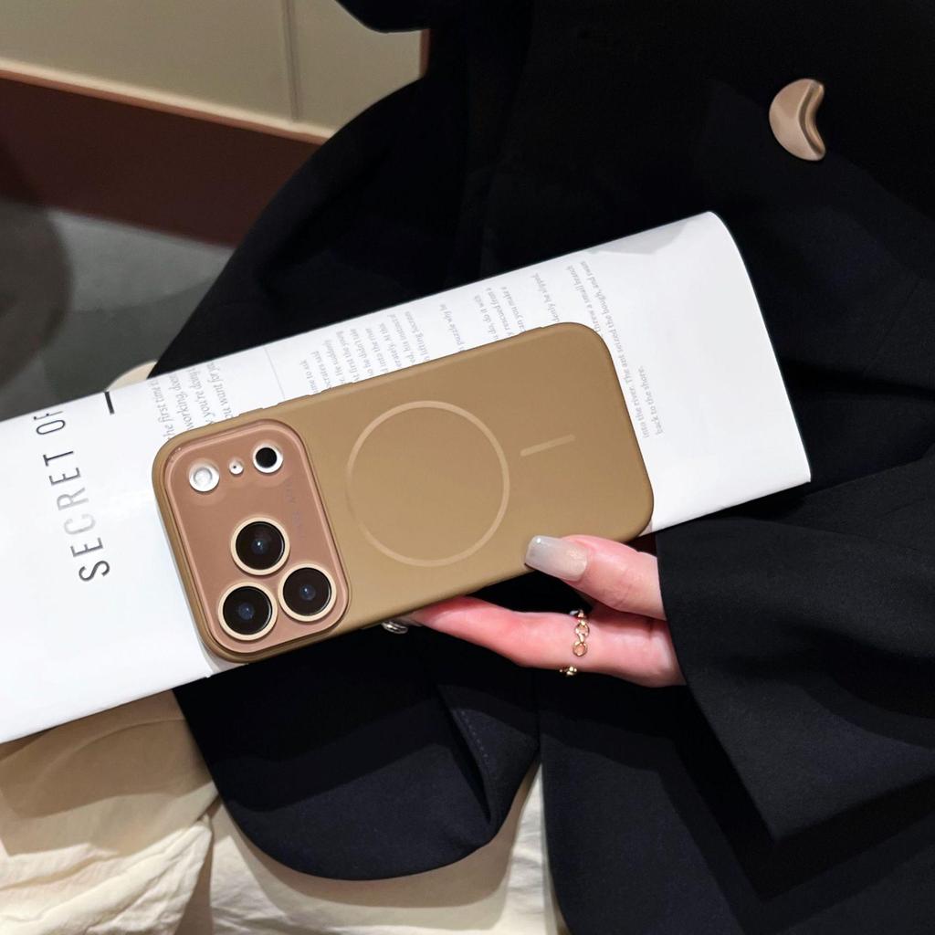 Magnetische matte Flüssigsilikonhülle für iPhone 16 Pro Max/17/14/15