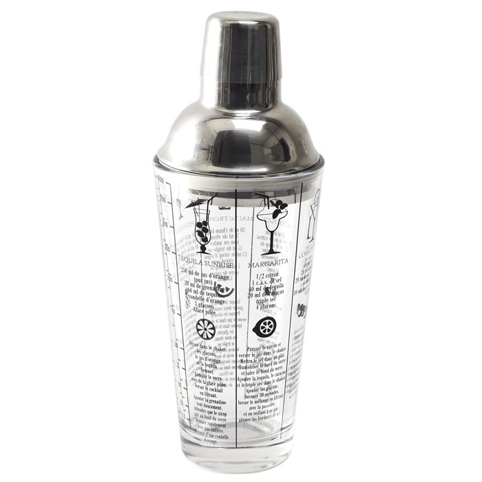 Shaker - Cook Concept - 450 Ml - Verre - Argent Et Transparent - Avec Recettes