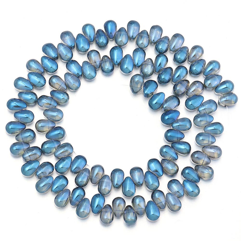 1 Strand 6x9mm Teardrop Glass Beads Colorful Electroplate Loose Spacer Beads For Jewelry Making DIY Bracelets Necklace Supplies