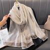 Women S Long Imitation Silk Scarf Warm Fashion Shawl For Autumn Winter