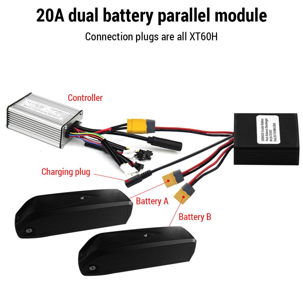 20V-72V 40A Dual Batterie Anschluss Elektrische Fahrrad Doppel Batterie Entladung Konverter