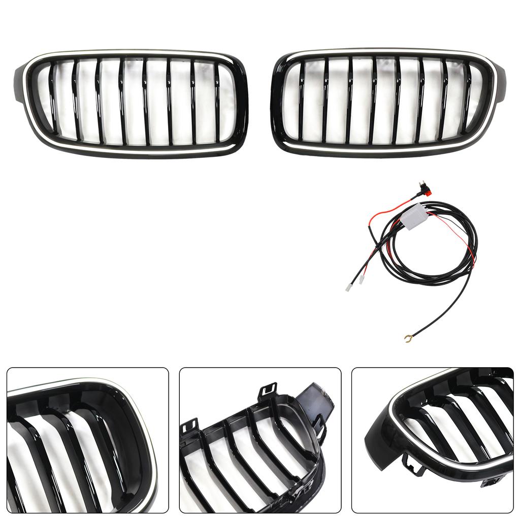 Glänzende Schwarze Frontniere Grill Passend für BMW 3er F30 F31 F35 2012-2019