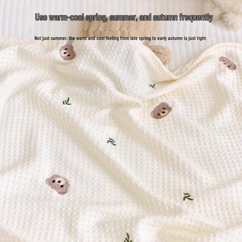 GPPNKC Baby Waffle Knit Bamboo Cooling Blanket