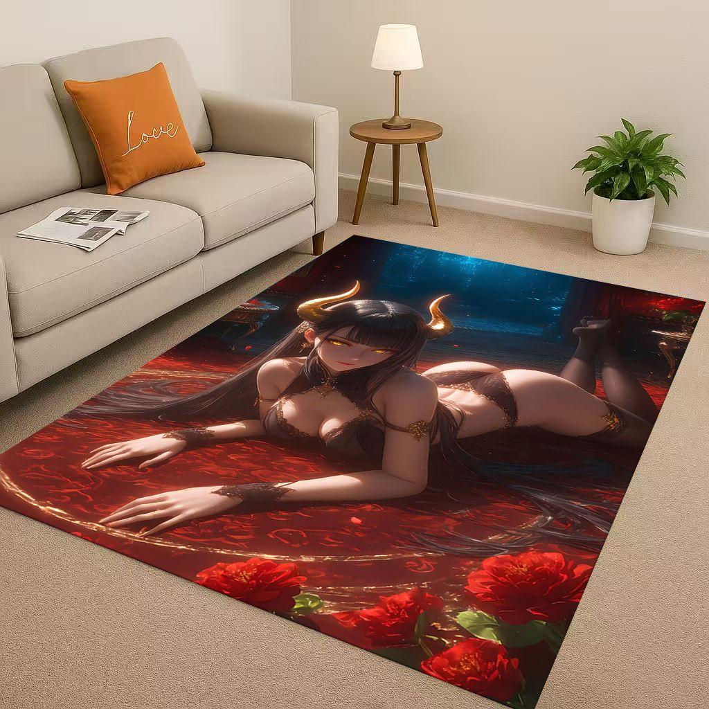 27 Style Gothic Dark Sexy Girls Cartoon Anime Characters Living Room Non-Slip Area Rug Carpet for Bedroom Playroom Sofa,Doormat