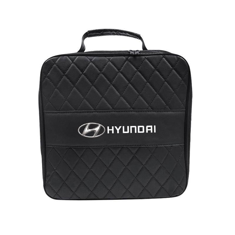 Car Storage Bag Leather Organizer For Hyundai N Line Genesis I30 Creta Matrix Bayon Veloster Tucson Accent Kona Elantra Getz GDI v1