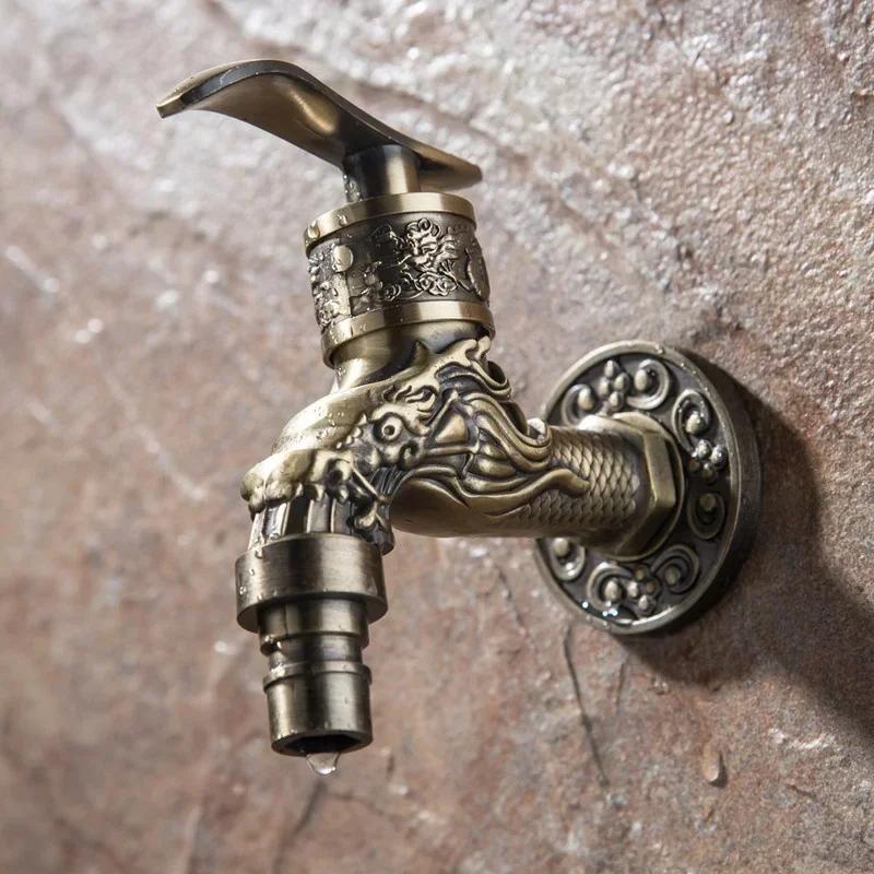 Antique Bronze Garden Wall Mounted Decorative Faucet Household Small Single Hole Outdoor Faucet Household Products