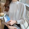 Satin Shirt Women Long Sleeve Pearl Embellished Elegant Office Wear For Spring 2026