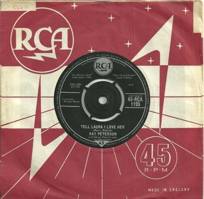 7-Zoll Schallplatte RAY PETERSON, THE HUGO PERETTI ORCH - Tell Laura I Love Her 45RCA1195 RCA 1960 UK Pop Gebraucht