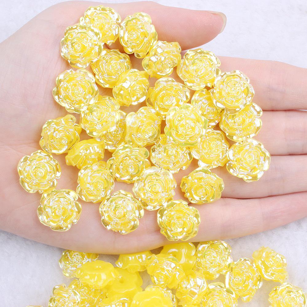 Solid Color Resin Rose Pearl Stickers for DIY Phone & Jewelry Accessories