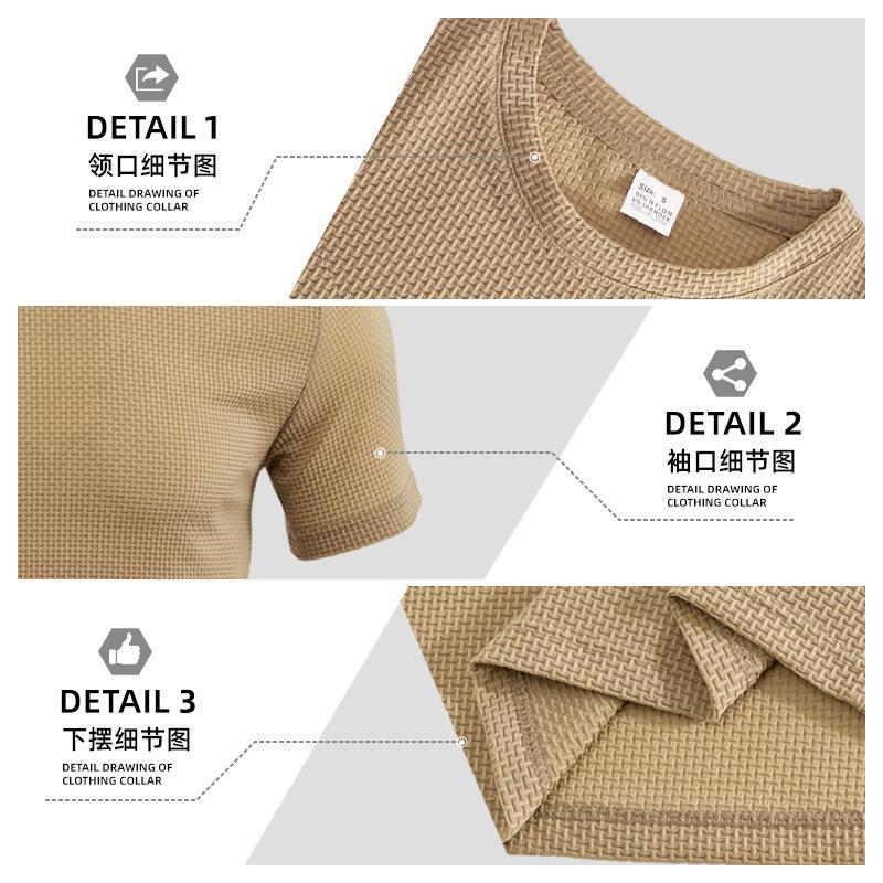 European size men's clothing TK summer thin sports and leisure loose breathable quick-drying seersucker men's short-sleeved T-shirt