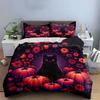 Halloween Cat Pumpkin Decor Soft Comfortable Duvet Cover Bedding Set Included 1*Duvet Cover & 2*Pillowcases, Gift