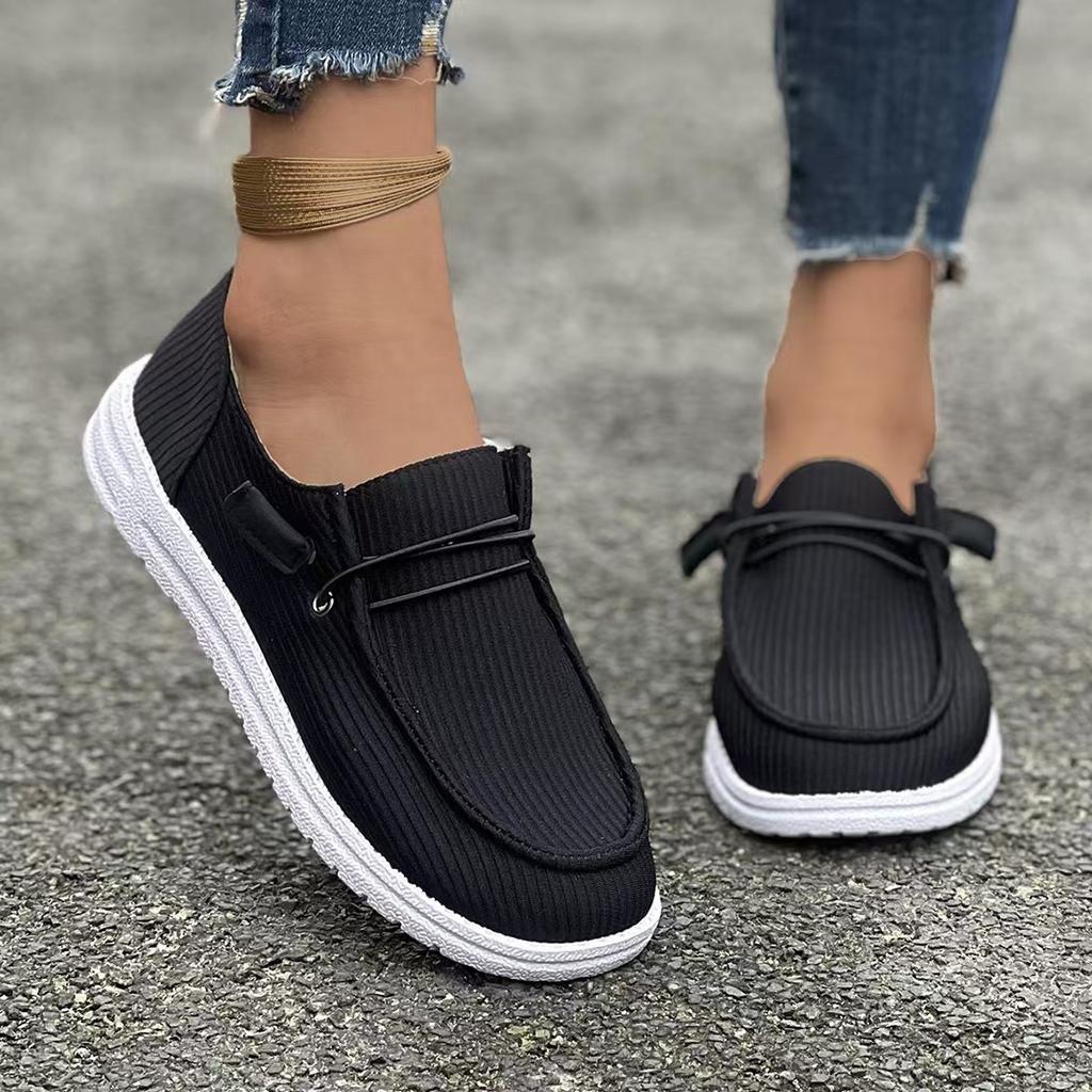 Large Size Casual Single Shoes Women's Flat Bottom Suede Low Top Loafers Women's